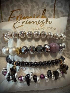New ERIMISH Bracelets 4 Pc- Purple - Custom Regular, Kids or Extended Size